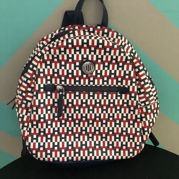 Tommy Hilfiger Red white Blue backpack TOMMY HILFIGER NAVY BLUE RED WHITE BACKPACK UNIQUE & RARE  main image 3